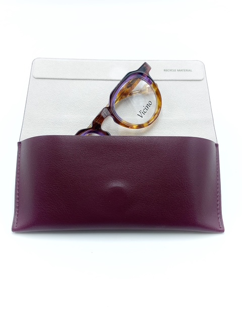 Funda de Gafas Piel Burdeos