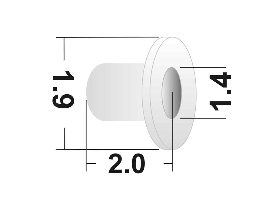 Tope de Plástico C:1.9 P:1.4 L:2.0 (50 Unid)