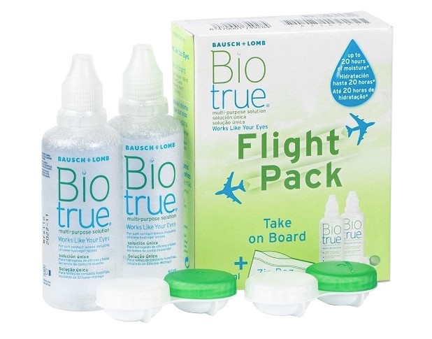 Solución Única Biotrue Flight Pack 2 X 100 ml Bausch & Lomb.