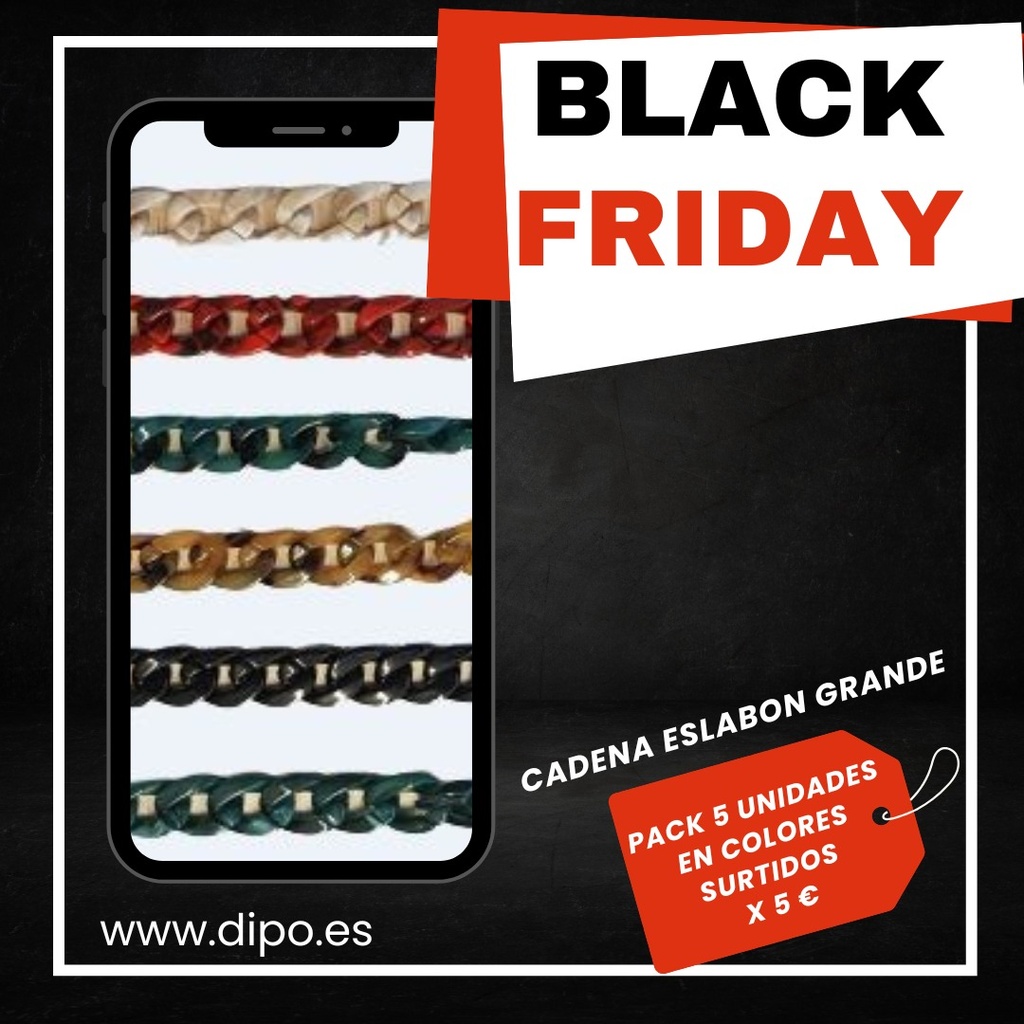 Cadena Eslabón  Grande (5 Uds Surtido de Colores)