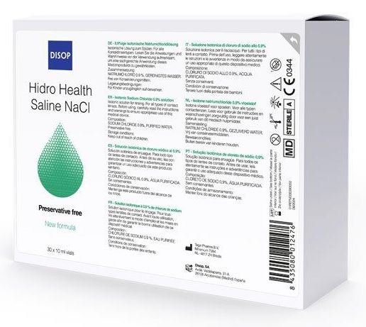   Hidro Health Saline NaCl Solución Salina Unidose 30 X 10 ml Disop