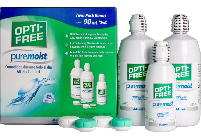 Opti-Free Bi-Pack Pure Moist 2 X 300 ml + 90 ml Gratis  Alcon
