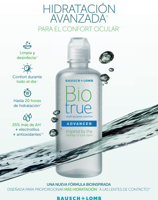 Solución Única Biotrue Advance  300 ml  Bausch & Lomb.