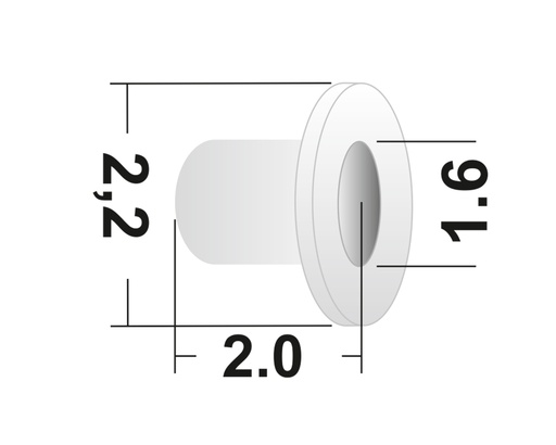 [FO-TP05] Tope de Plástico C:2.2 P:1.6 L:2.0 (50 Unid)