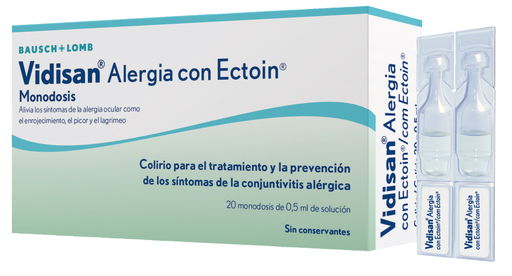 Vidisan Alergia con Ectoin 20 X 0.5 ml Monodosis  Bausch & Lomb.