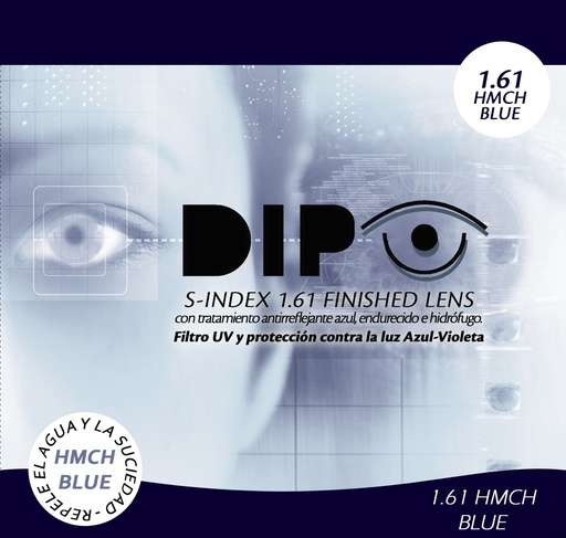 1.56(+)/1.61(-) UV400 HMC Hidrófugo Blue Block