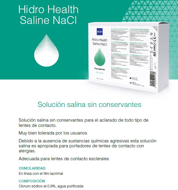   Hidro Health Saline NaCl Solución Salina Unidose 30 X 10 ml Disop