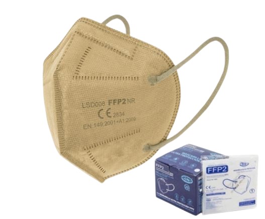 Mascarilla FFP2  EN-149:2001 + A1:2009 CE-2163 Beige                                                 