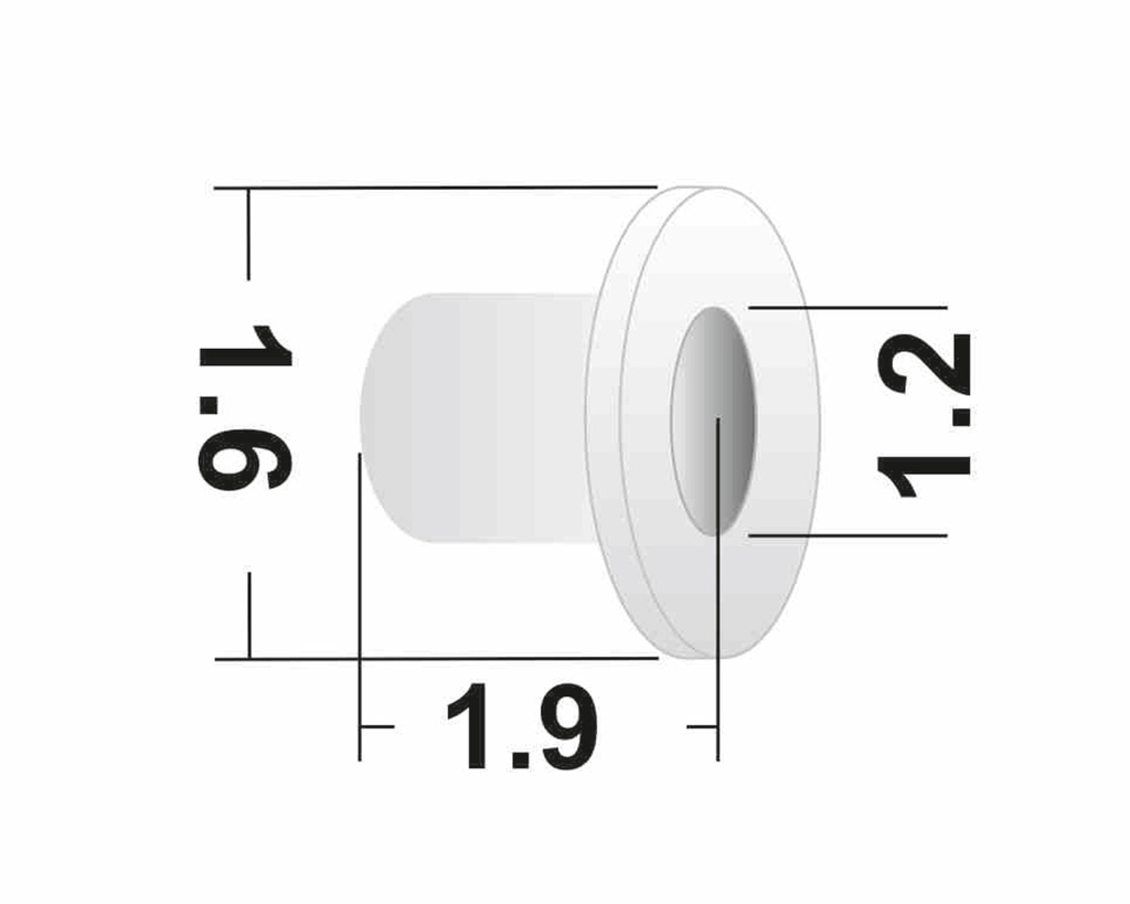 Tope de Plástico C:1.6 P:1.2 L:1.9 (50 Unid)