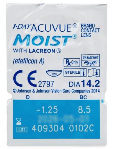 1 Day Acuvue Moist Blister 10 PK Johnson & Johnson