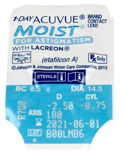 1 Day Acuvue Moist Astigmatismo Blister 5 PK Johnson & Johnson 