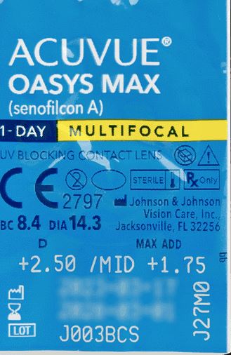 1-Day Acuvue Oasys Max  Multifocal for Astigmatismo Blister Johnson & Johnson  