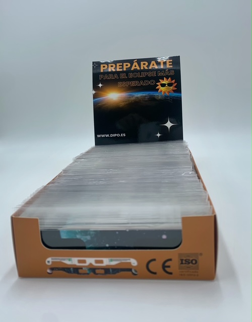 Gafas de Eclipse con Expositor 100 uds en bolsa individual 