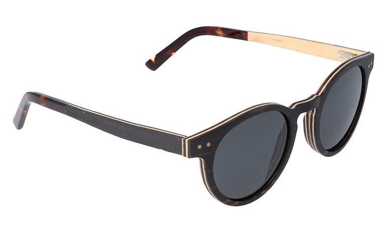 Gafa Sol Madera (Ébano) WXP199-4 con Lentes Gris Polarizado