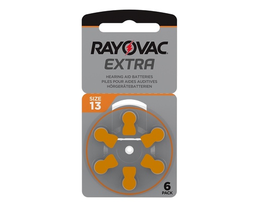 [PIRAY13-6] Blister de 6 Pilas Modelo 13 AG-6XE Extra Rayovac  (Naranja)