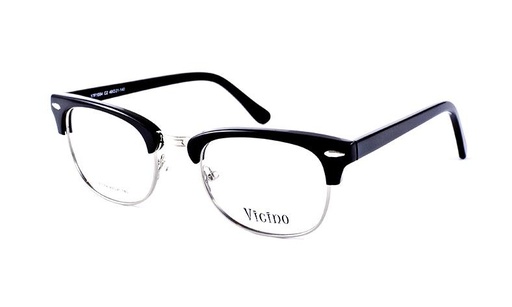 [GG17F1054C2] Montura 17F1054 Acetato C2 49-21-39 49 (140) Negro/Plata  Vicino