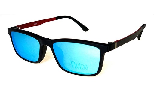 [GG1082C23C2] Montura 1082C23 TR90 C2 54-18-35 53(145) Negro/Granate - Polarizado Espejo Azul  Vicino