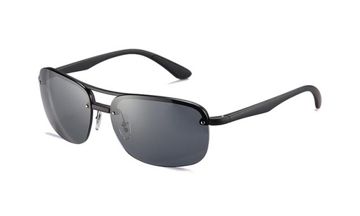 [GSTR161C02] Gafa Sol GSTR161C02 Metal Negro Mate 63-15-140  Polarizada Gris