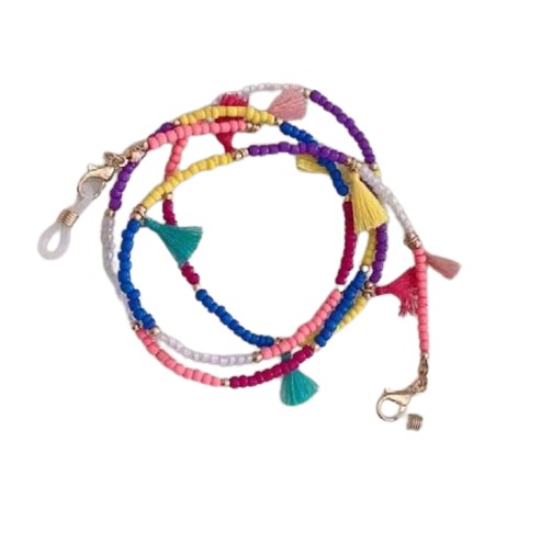 [CORD77] Cadena Abalorios Colores Flecos